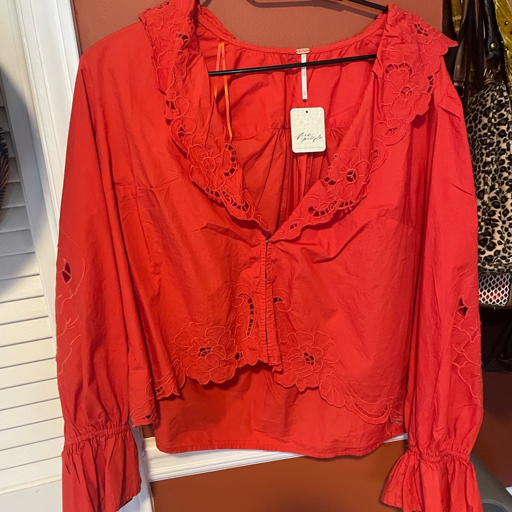 Free People Scarlet Floral Blouse